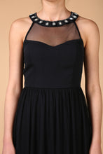 Load image into Gallery viewer, Gem Embroidered Black Dress