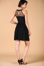 Load image into Gallery viewer, Gem Embroidered Black Dress