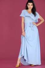 Load image into Gallery viewer, Décolletage Shoulders Blue Dress