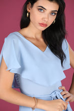 Load image into Gallery viewer, Décolletage Shoulders Blue Dress