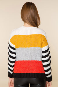 Blocked-Color Coral Tricot Sweatshirt