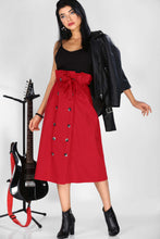 Load image into Gallery viewer, Front Buttoned Red Skirt