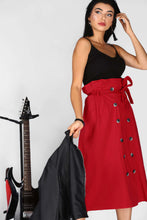 Load image into Gallery viewer, Front Buttoned Red Skirt