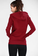 Load image into Gallery viewer, Hooded Zipped Claret Red Sweatshirt