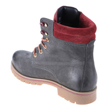 Load image into Gallery viewer, Men's Anthracite Claret Red Leather Worker Boots