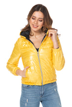 Load image into Gallery viewer, Hooded Short Yellow Blown Coat