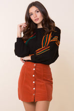Load image into Gallery viewer, Front Buttoned Short Tile Red Skirt