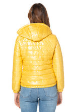 Load image into Gallery viewer, Hooded Short Yellow Blown Coat
