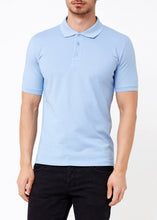 Load image into Gallery viewer, Men's Basic Blue Polo Neck T-Shirt