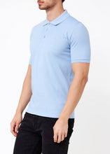 Load image into Gallery viewer, Men's Basic Blue Polo Neck T-Shirt