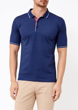 Load image into Gallery viewer, Men's Basic Indigo Polo Neck T-Shirt
