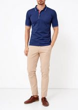 Load image into Gallery viewer, Men's Basic Indigo Polo Neck T-Shirt