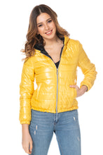 Load image into Gallery viewer, Hooded Short Yellow Blown Coat