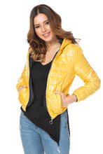 Load image into Gallery viewer, Hooded Short Yellow Blown Coat